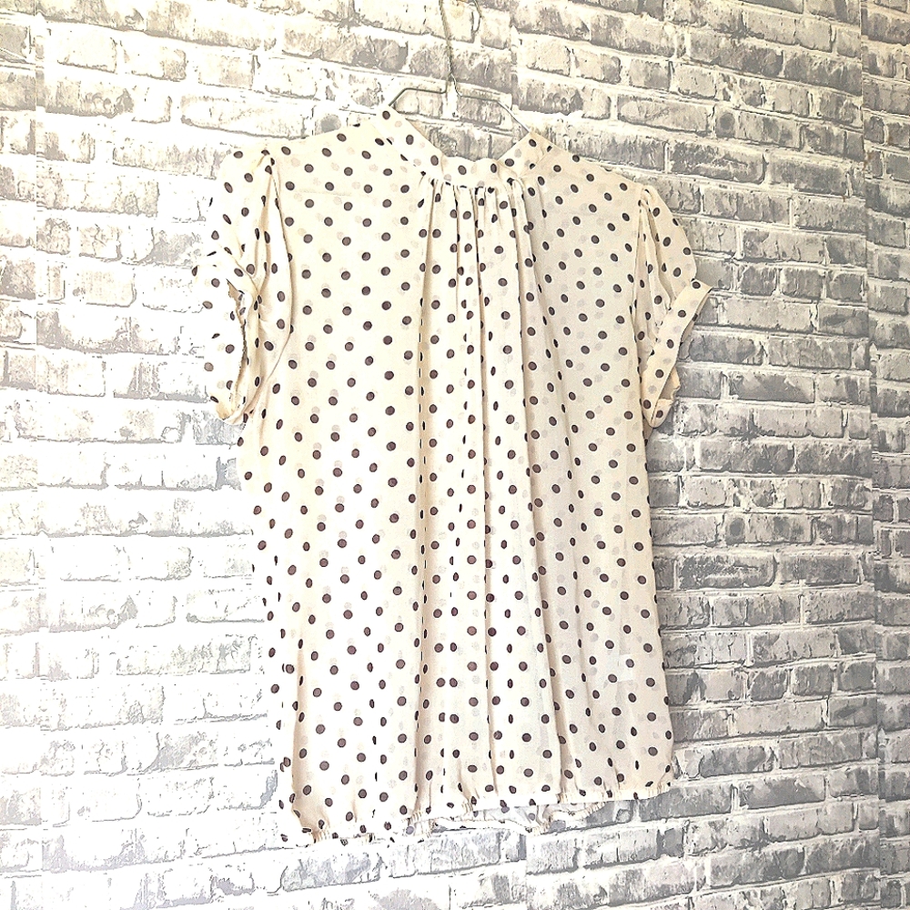✓New York & Company Sheer Polka Dot Blouse✓